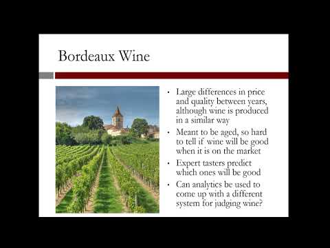 2.2.1 An Introduction to Linear Regression - Video 1: Predicting the Quality of Wine