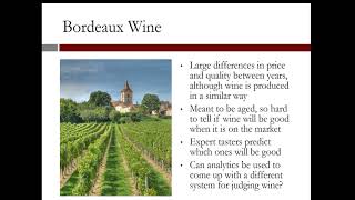 2.2.1 An Introduction to Linear Regression - Video 1: Predicting the Quality of Wine