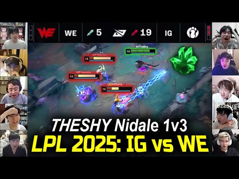 CN STREAMERS React: THESHY 4K HP Nidalee 1v3 Destroyed WE at LPL 2025 (Engsub)