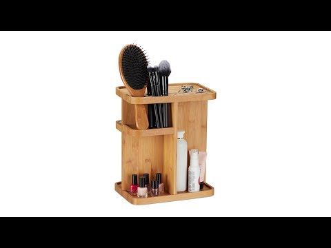 Drehbarer Make Up Organizer Bambus Braun - Bambus - Holzwerkstoff - 26 x 31 x 18 cm