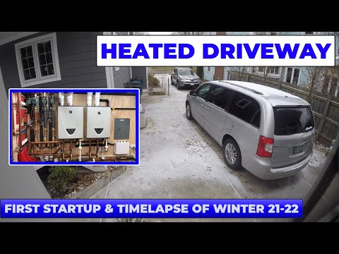 Heated Driveway - First Startup and Snowmelt Time Lapse of Winter 2021-22 - Episode 71 [11-27-2021]