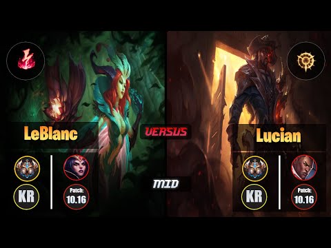 Challenger LEBLANC [Electrocute] (Mid) VS  LUCIAN - Challenger KR Patch 10.16