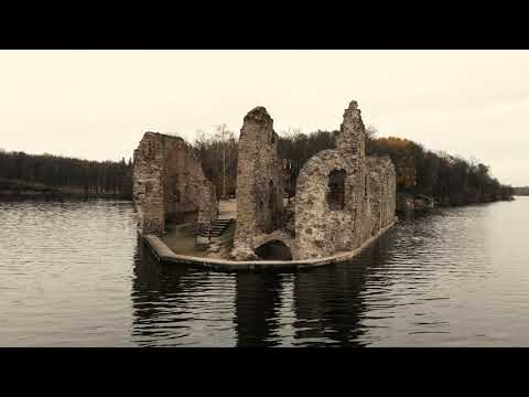 Koknese castle on river Daugava in 4K, Autumn in 2021, Latvia  - enjoy your viewing!