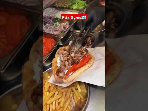 Greek Fast Food: Pita Gyros 🇬🇷 #kos #island #fastfood #mediterranean #holiday #travel #walktour