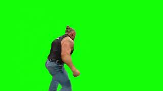 Brock Lesnar screaming green screen