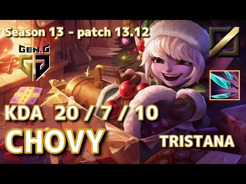 【KRサーバー/C1】Gen.G Chovy トリスターナ(Tristana) VS ガリオ(Galio) MID - Patch13.12 KR Ranked【LoL】