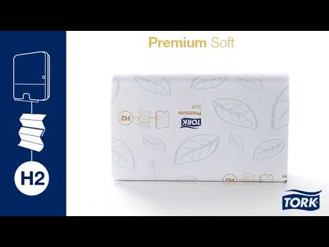 Håndklædeark Tork Premium H2 Express 2-lags 100288 hvid B21,20 | L34 x 8,5 cm - 2310 stk