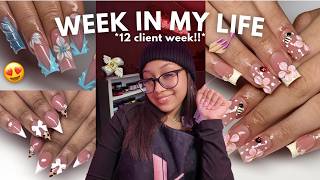 week in my life as a teen nail tech *12 clients* 💅🏼💸