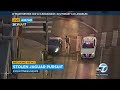 High-speed chase of stolen Jaguar ends with car rolling down South LA street