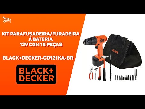 Kit Parafusadeira/Furadeira a Bateria 12V Ni-Cd com Carregador Bivolt Bolsa e Acessórios - Video