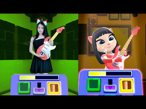 My Talking Angela 2 In The Real Life - Cute Girl Imitate Angela Playing Guitar