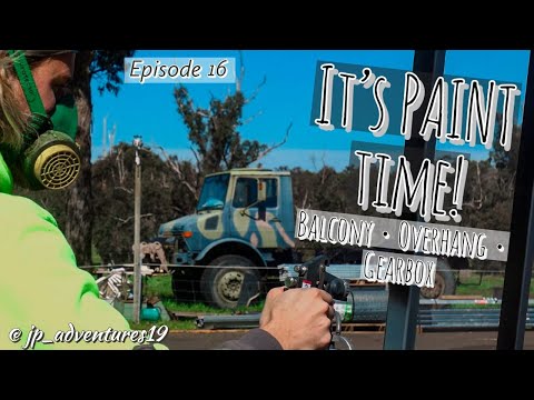 PAINTING of the Gearbox, Overhang and Balcony - DIY Mercedes-Benz Unimog Expedition Truck (Eps. 16)