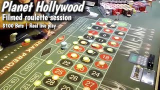 Live Roulette at Planet Hollywood | $100 Dollar spins | $25 Minimum table