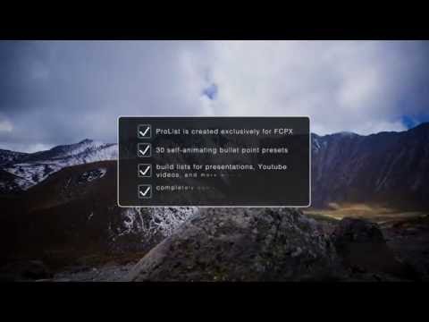 Pixel Film Studios - ProList Volume 2 - Self-Animating List Tools - Final Cut Pro X
