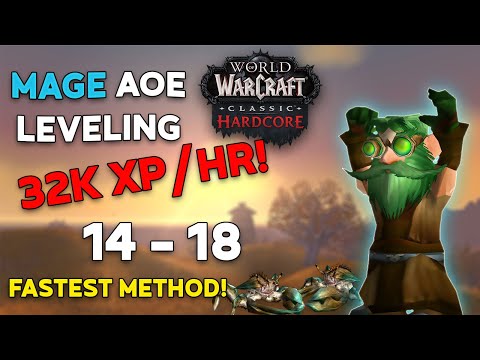 Hardcore WoW Fastest AoE Mage Leveling! Lvl 14-18 [QUICK GUIDE 32k Xp/Hr]