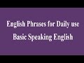 English Phrases for Daily use