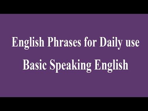 English Phrases for Daily use Basic Speaking English