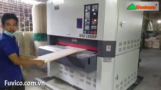Test máy chà nhám thùng 2 trục 1,3 mét WM-1300RP | máy nhám thùng hàng Hiệu của Trung Quốc