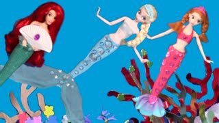 Disney Princess Mermaids - Frozen Elsa Anna Mermaid Dolls - Disney Princesses Dolls Mini Movie