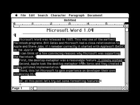 Microsoft Word 1.0 -1985 - Macintosh System 1