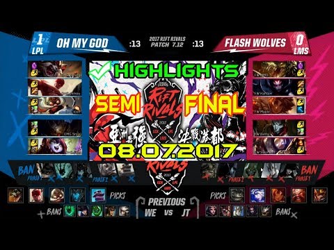 FW Betty (Jhin) vs OMG Smlz (Kog'maw) Highlights | 2017 Rift Rivals: LPL vs LMS - Semifinals Game 2
