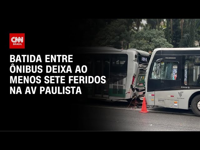 Colisão entre dois ônibus deixa 7 feridos na Avenida Paulista, em SP | CNN NOVO DIA