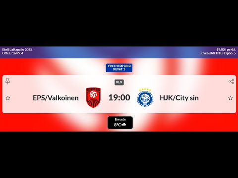 EPS/Valkoinen - HJK/City sin 0-5 | T13 Kolmonen | 4.4.2025