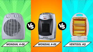 Qual Melhor AQUECEDOR Elétrico Portátil? Mondial A-08, Mondial A-05 ou Ventisol AQ? [COMPARATIVO]
