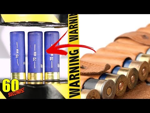 60 SECONDS Experiment - HYDRAULIC PRESS VS Shotgun Cartridge | CRASH TEST
