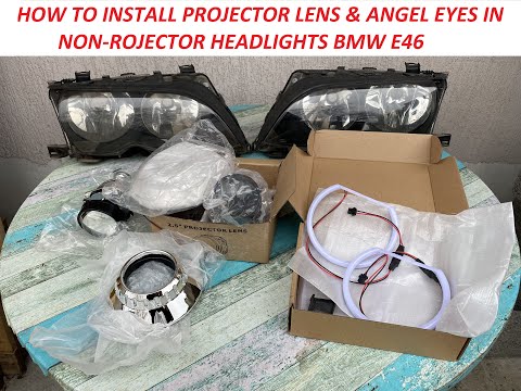 PROJECTOR LENS & ANGEL EYES INSTALL !!! BMW E46 !!!