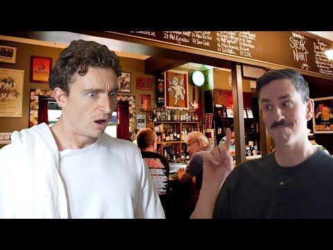 Pro beer drinker pretends to be beginner at crowded pub