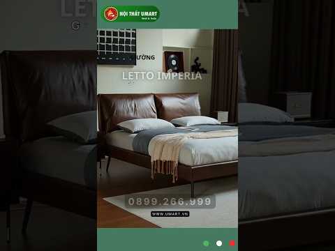 Giường ngủ gỗ tự nhiên cao cấp, bọc da bò Ý Gn-1660