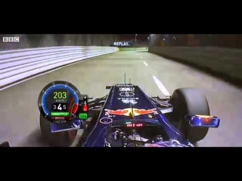 Sebastian Vettel Onboard Pole Position Lap - Singapore 2011 (BBC)