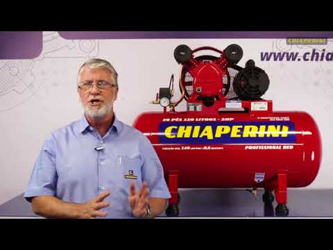 Compressor de Ar 10 Pés 110L 2HP Bivolt  Profissional CHIAPERINI-10/110RED - Vídeo