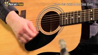 Video thumbnail for Fender FA-100 Acoustic Guitar with Gig Bag by Musician's Friend
