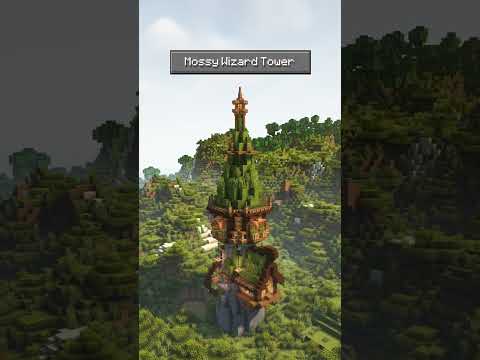 Building a Mossy Wizard Tower 🪄#minecraft #timelapse