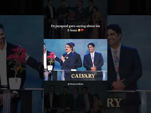 Watch till end Dr jayapaul garu saying about his 3 sons 😇❤️