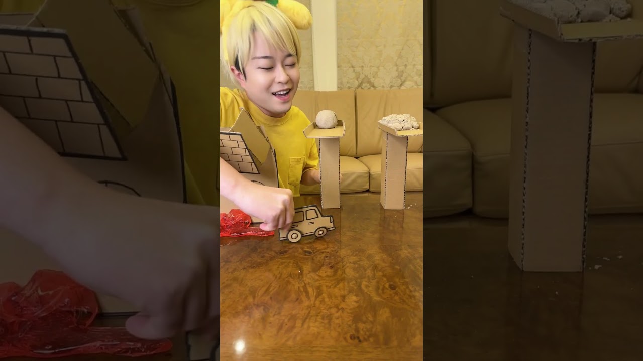 Cardboard cars avoid obstacles！#asmr