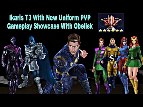 Ikaris T3 With New Uniform PVP Gameplay Showcase With Obelisk - Marvel Future Fight