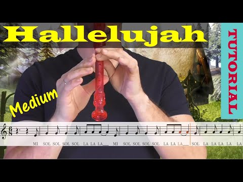 Hallelujah (Leonard Cohen) - Tutorial flauta con partitura | Karaoke instrumental