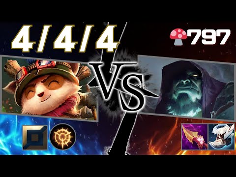 🍄797【Master/KR】TOP Teemo vs Yorick（ティーモ vs ヨリック）【SN:강산불변재봉춘#KR1】【Patch25.19】