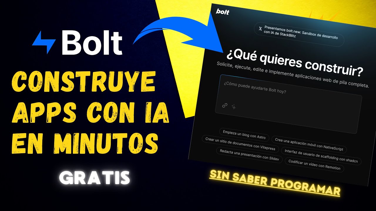 ¡Construye Apps con IA SIN Saber Programar! | Bolt.new Te Sorprenderá | Tutorial