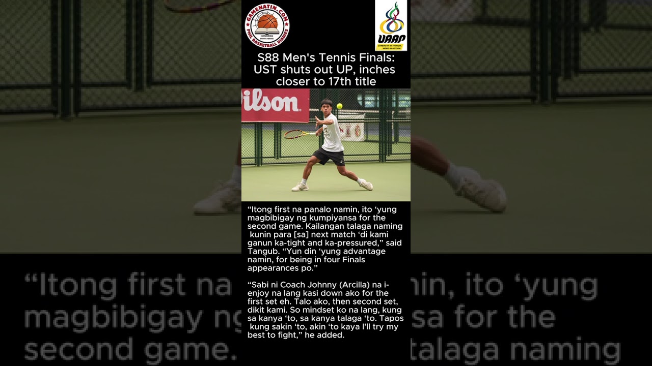 UAAP Men's Tennis: UST takes game 1 of men's tennis Finals.
