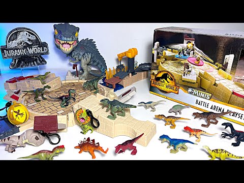 NEW Jurassic World Mini Toys Battle Arena Play-set and Lots of Mini Dinosaur Figures!
