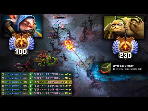 🔥 Epic 98% Hooks 🔥 King Potato Pudge Showed No Mercy To Rank 100 Meepo Carry | Pudge Official