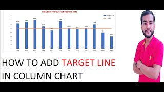 Download the video "How to add target line to a column chart in excel| Just excel|"