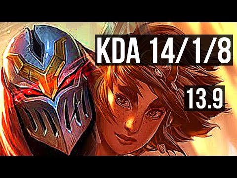 ZED vs TALIYAH (MID) | 14/1/8, 7 solo kills, Legendary, 600+ games | KR Master | 13.9