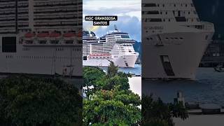 MSC GRANDIOSA navio cruzeiro Santos Salvador Buzios @cruzeiros2025  maior #drone #shorts