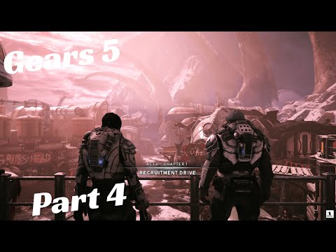 Gears 5 - Part 4 - Reach and Protect Inner Village -  playthrough walkthrough - no commentary