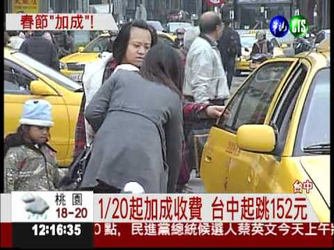 春節搭小黃好貴 台中152元起跳